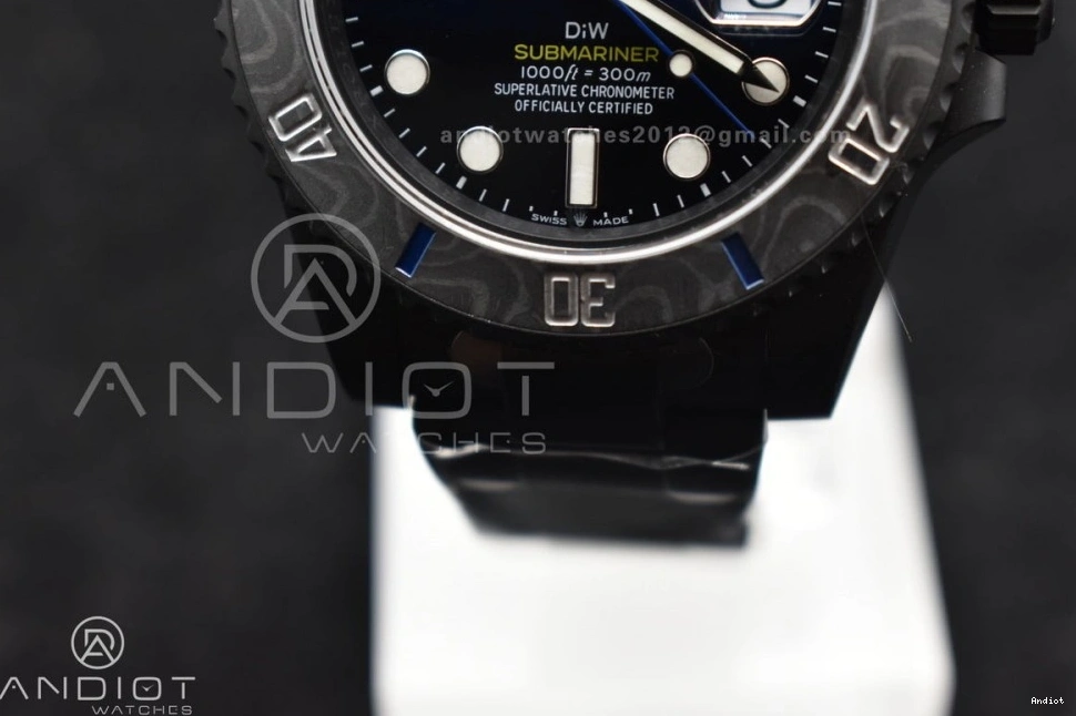 Sandblasted DIW Bracelet Dial Best Edition DLC on VS3135 Blue Submariner VSF 1:1 DLC Black 0117